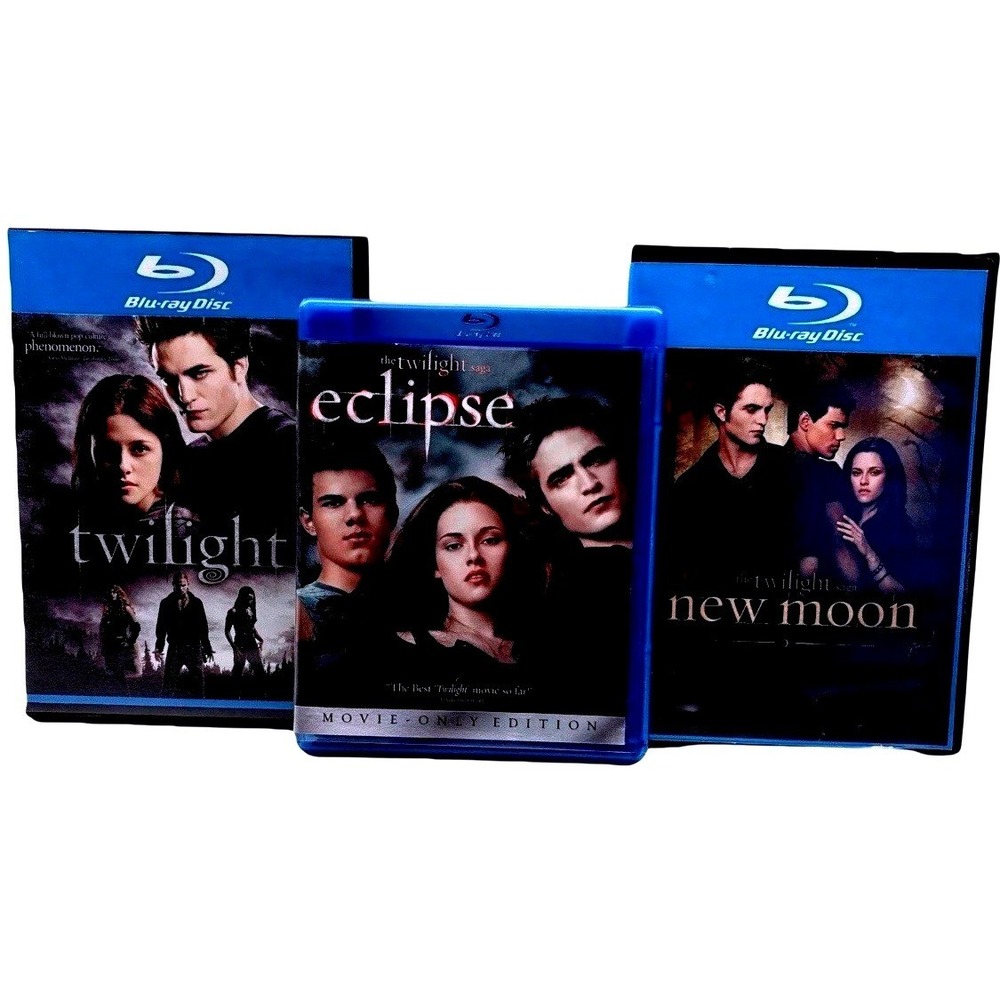 Twilight Saga Blu-ray Lot Twilight New Moon Eclipse 3 Movie Set Kristen Stewart